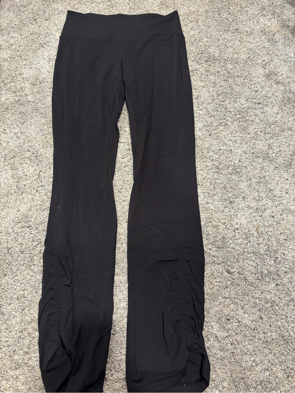 lululemon athletica Black Ruched Hem Leggings